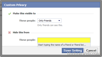 Facebook Album - Custom Privacy